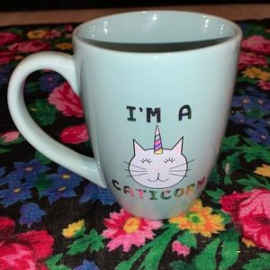 Eccolo world traveler light green caticorn coffee mug